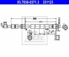 Ate 83.7838-0371 przewód hamulcowy giętki, ford fiesta vi