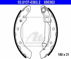 Ate 03.0137-0363 szczęki hamulcowe daewoo matiz 98-, chevrolet matiz (m200, m250)