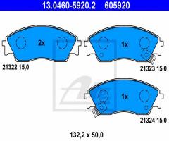 Ate 13.0460-5920 klocki hamulcowe honda civic 87-96, honda civic iv sedan (ed)