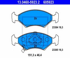 Ate 13.0460-5923 klocki hamulcowe kia sephia 93-98, kia sephia sedan (fa)