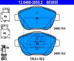 Ate 13.0460-3855 klocki hamulcowe citroen c3 picasso 09- przód, citroËn c3 picasso, peugeot 2008