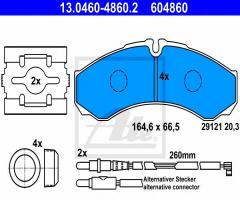 Ate 13.0460-4860 klocki hamulcowe renault mascott 99-04 tył