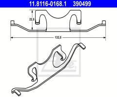 Ate 11.8116-0168 sprężyna zacisku hamulcowego bmw 5 e39 96-03 tył, bmw 5 (e39)