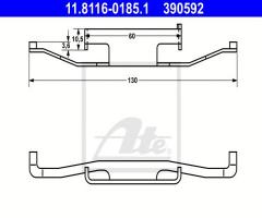 Ate 11.8116-0185 sprężyna zacisku hamulcowego bmw 3 e36 compact tył, bmw z3 (e36)