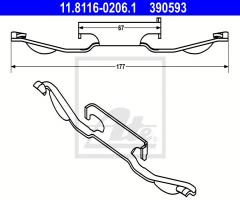 Ate 11.8116-0206 sprężyna zacisku hamulcowego ford mondeo 07- przód, bmw 3 (e36)