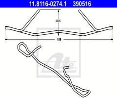 Ate 11.8116-0274 sprężyna zacisku hamulcowego mini 00-06 przód, mini mini (r50, r53)