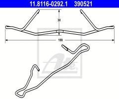 Ate 11.8116-0292 sprężyna zacisku hamulcowego opel astra g 98-04 przód, opel calibra a (85_)