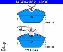 Ate 13.0460-2983 klocki hamulcowe renault laguna 93-01 z czuj., renault 25 (b29_)