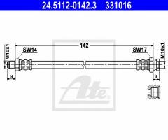 Ate 24.5112-0142 przewód hamulcowy giętki, alfa romeo mito (955), fiat punto evo (199), opel corsa d