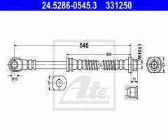 Ate 24.5286-0545 przewód hamulcowy giętki, mitsubishi lancer sedan (cs_a, ct0)