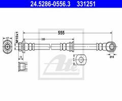 Ate 24.5286-0556 przewód hamulcowy giętki, mitsubishi pajero iv (v8_w, v9_w)