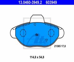 Ate 13.0460-3949 klocki hamulcowe fiat cinquecento, fiat cinquecento (170)