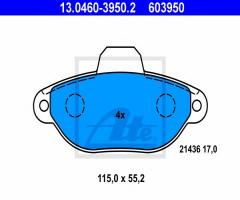 Ate 13.0460-3950 klocki hamulcowe fiat punto 93-99, fiat panda (169), lancia y (840a)