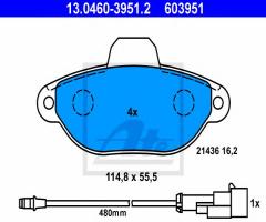 Ate 13.0460-3951 klocki hamulcowe fiat punto 93-99 z czuj., fiat punto (176), lancia y (840a)