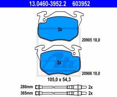 Ate 13.0460-3952 klocki hamulcowe citroen zx 91-97 z czuj., citroËn ax (za-_)