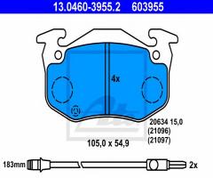 Ate 13.0460-3955 klocki hamulcowe renault 5 85-95 z czuj., renault super 5 (b/c40_)