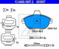 Ate 13.0460-3957 klocki hamulcowe fiat scudo 95-, citroËn jumpy (u6u), fiat scudo combinato (220p)