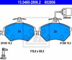 Ate 13.0460-2806 klocki hamulcowe vw golf iii 2,0gti-2,8vr6 91-95 z czuj., vw golf iii (1h1)