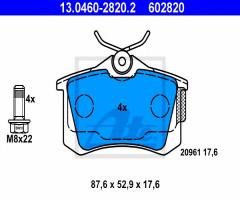 Ate 13.0460-2820 klocki hamulcowe vw audi seat skoda tył, audi a8 (4d2, 4d8), seat leon (1p1)