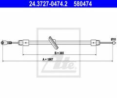 Ate 24.3727-0474 linka hamulca ręcznego mercedes sprinter 06-