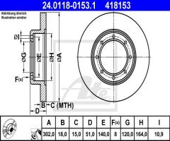 Ate 24.0118-0153 tarcza hamulcowa opel movano b 10- tył, nissan nv400 nadwozie pełne