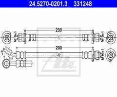 Ate 24.5270-0201 przewód hamulcowy giętki honda civic 06- pt, honda civic viii hatchback (fn, fk)