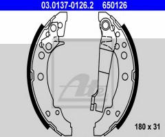 Ate 03.0137-0126 szczęki hamulcowe vw golf i, ii, audi 80 (81, 85, b2), seat toledo i (1l)