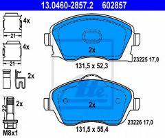 Ate 13.0460-2857 klocki hamulcowe opel corsa c 00-06, opel meriva