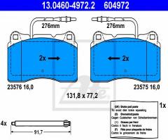 Ate 13.0460-4972 klocki hamulcowe peugeot 607 00- 3,0 v6, peugeot 607 (9d, 9u)