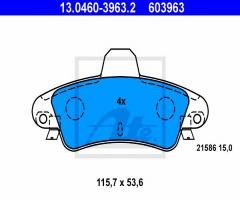 Ate 13.0460-3963 klocki hamulcowe ford mondeo 93-00 tył, ford mondeo i (gbp)