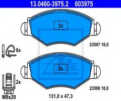 Ate 13.0460-3975 klocki hamulcowe peugeot 206 98-, peugeot 306 hatchback (7a, 7c, n3, n5)