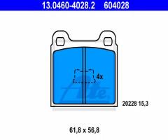 Ate 13.0460-4028 klocki hamulcowe vw golf i 74-83, audi 50 (86), vw polo (86)