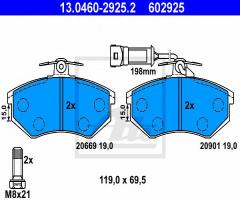 Ate 13.0460-2925 klocki hamulcowe audi 100 82-90 z czujnikiem, audi 100 (44, 44q, c3)