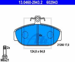 Ate 13.0460-2943 klocki hamulcowe volvo 740 84-92, volvo 740 (744)