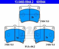 Ate 13.0460-5944 klocki hamulcowe mazda 323 89-98, kia rio kombi (dc), mazda 323 s iv (bg)