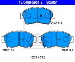 Ate 13.0460-5951 klocki hamulcowe toyota corolla,carina e, toyota carina e sedan (_t19_)