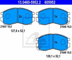 Ate 13.0460-5952 klocki hamulcowe mitsubishi galant 90-01 z czujnikiem, mitsubishi colt iii (c5_a)