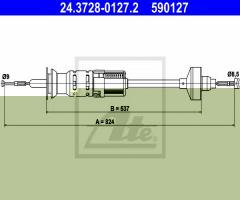 Ate 24.3728-0127 linka sprzęgła vw golf iii 91-97 1,6-2,0, vw golf iii (1h1)