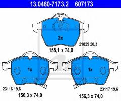 Ate 13.0460-7173 klocki hamulcowe saab 9-3 98- ,9-5 97-, opel astra g hatchback (f48_, f08_)