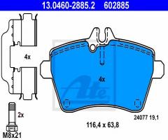 Ate 13.0460-2885 klocki hamulcowe mercedes w169 a-klasa 04- a150 - a160 cdi