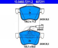 Ate 13.0460-7211 klocki hamulcowe alfa romeo 159 05- z czujnikiem, alfa romeo 159 (939)