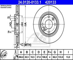 Ate 24.0120-0133 tarcza hamulcowa citroen berlingo,xsara peugeot 206, citroËn bx (xb-_)