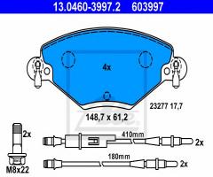 Ate 13.0460-3997 klocki hamulcowe citroen c5 2,0 - 2,0 hdi 01- z czujnikiem, citroËn c5 i (dc_)