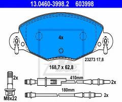 Ate 13.0460-3998 klocki hamulcowe citroen c5 2,2 hdi - 3,0 01-08, citroËn c5 i (dc_)