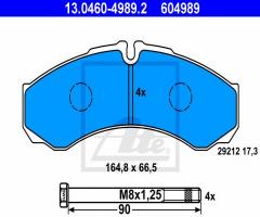 Ate 13.0460-4989 klocki hamulcowe iveco daily 99-, iveco daily ii platforma / podwozie