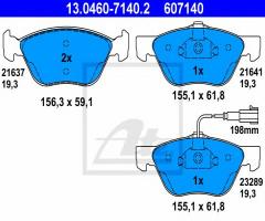 Ate 13.0460-7140 klocki hamulcowe lancia lybra 00-, alfa romeo 156 (932), fiat multipla (186)