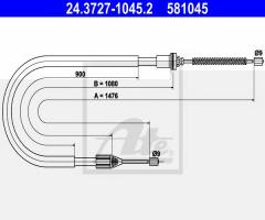 Ate 24.3727-1045 linka hamulca ręcznego renault megane scenic 96-03, renault megane scenic (ja0/1_)