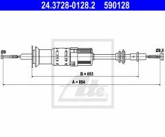 Ate 24.3728-0128 linka sprzęgła vw caddy 95-03, seat ibiza ii (6k1), vw polo classic (6kv2)