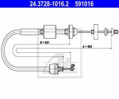 Ate 24.3728-1016 linka sprzęgła renault kangoo 98-07, nissan kubistar (x76), renault kangoo (kc0/1_)