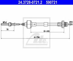 Ate 24.3728-0721 linka sprzęgła opel corsa b 94-00, opel corsa b (73_, 78_, 79_)